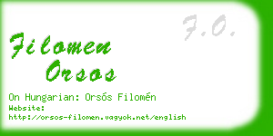 filomen orsos business card
